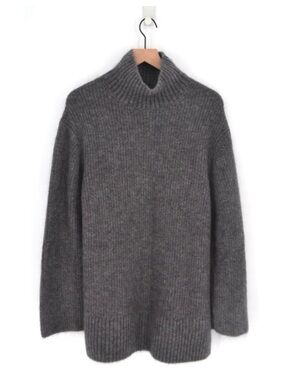 & Other Stories Turtleneck Oversized Slouchy Sweater Mohair Wool Gray Women's S